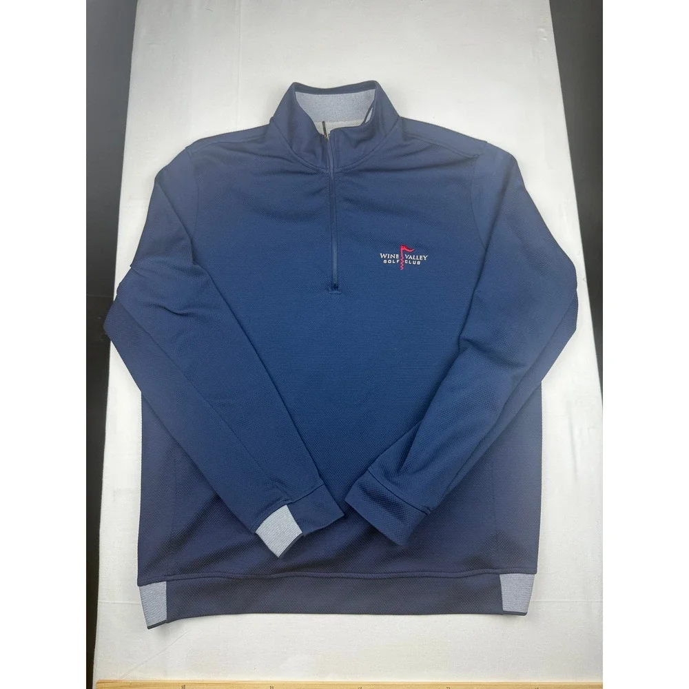 Adidas adiPure Pullover XL Navy Blue Wine Valley Golf Club Quarter Zip Mens